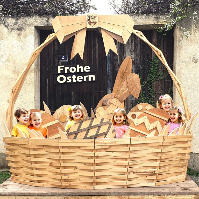 Vermutlich größtes Osterkörbchen Österreichs erneut in Bisamberg zu sehen